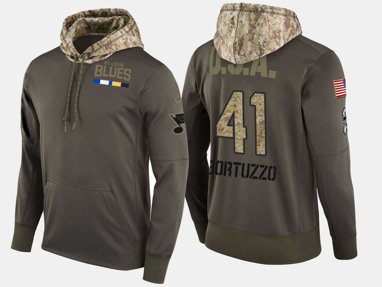 Nike Blues 41 Robert Bortuzzo Olive Salute To Service Pullover Hoodie,We sell and wholesale Nike Blues 41 Robert Bortuzzo Olive Salute To Service Pullover Hoodie on line form chian!